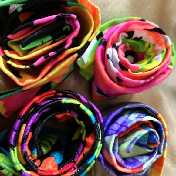 DIY Four Piece Colorful Chiffon based elastic material Scrunchies Fabric pack - Picture 4 of 8